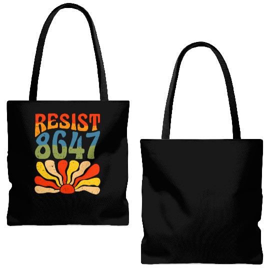Retro Resistance Sunrise Tote Bags (AOP)