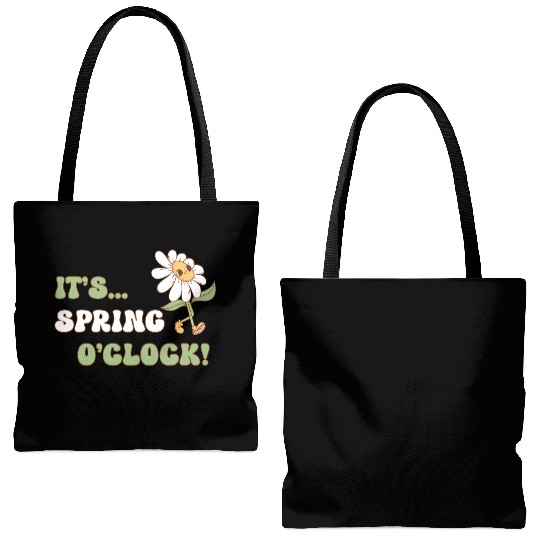 It's Spring o' clock! Floral Design Tote Bags (AOP)