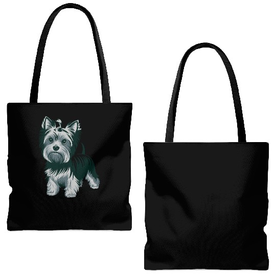 Adorable Yorkshire Terrier Art for Dog Lovers Tote Bags (AOP)