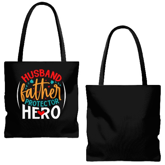 Fathers Day Daddy Protector Hero Tote Bags (AOP)
