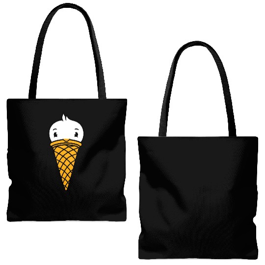 Bird Ice Cream Waffle Scoops Summer Yummy eating Tote Bags (AOP)