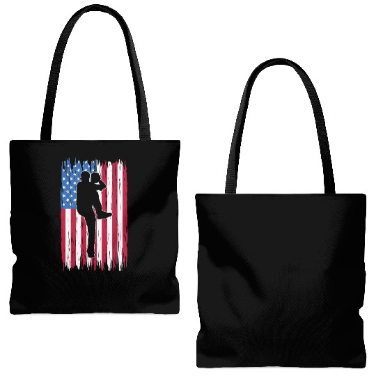 American Flag Baseball Fan Tote Bags (AOP)