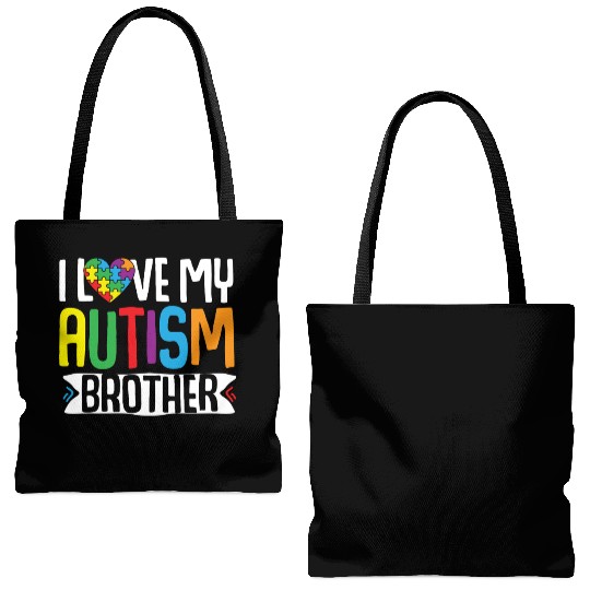 Autism Awareness Gift Sister Brother Tote Bags (AOP)