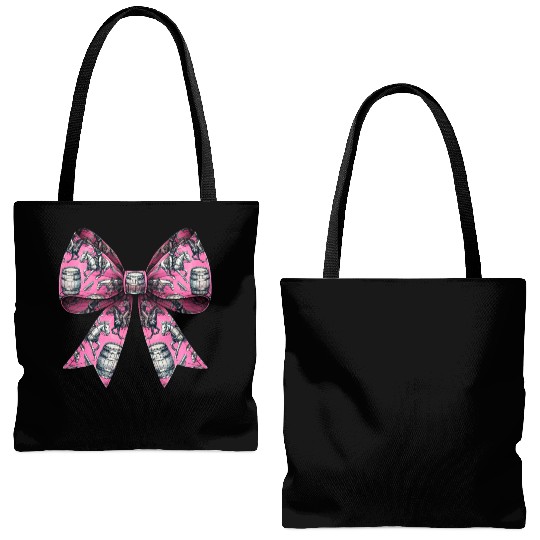 Coquette Bow Barrel Racer Barrel Racing Rodeo Tote Bags (AOP)