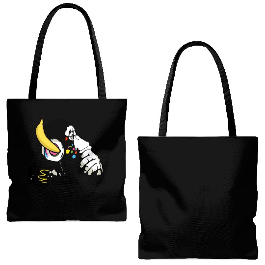 DJ chimpanzee , Banana headphones Tote Bags (AOP)