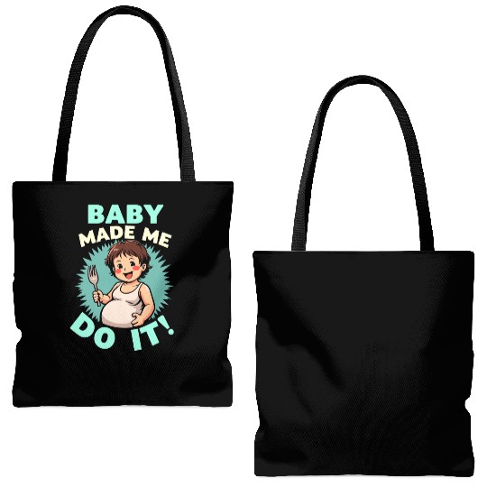 Pregnancy Cravings Funny Maternity Food Baby Bump Tote Bags (AOP)