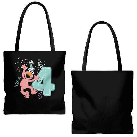 Sesame Street Birthday Design With Elmo 4 Years Tote Bags (AOP)