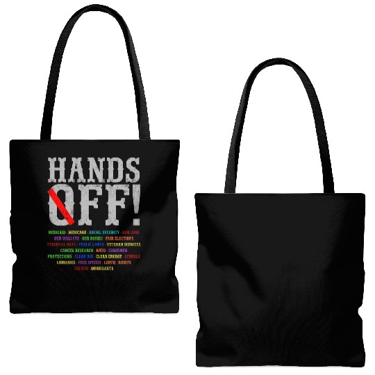 Hands Off Social Security Protest Resist Save D Tote Bags (AOP)