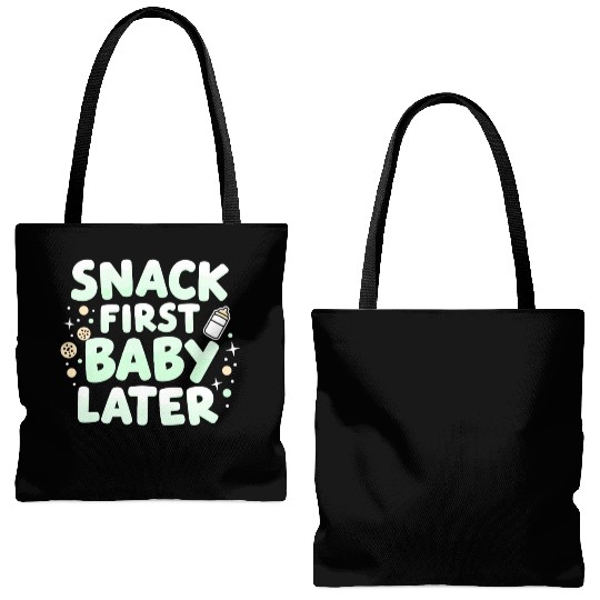 Pregnancy Cravings Funny Maternity Food Baby Bump Tote Bags (AOP)
