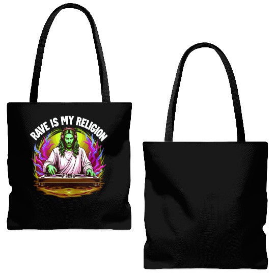 Rave Techno House Party EDM Festival Goa Electro Tote Bags (AOP)