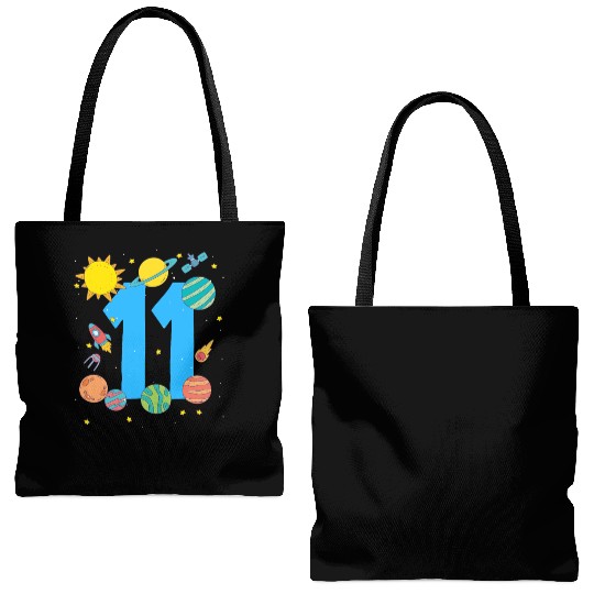 Space Adventure Number 11 Birthday Cosmos Tote Bags (AOP)