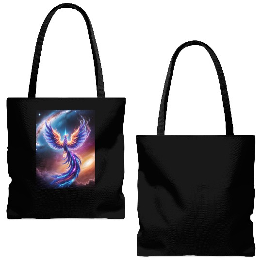 A majestic phoenix made of swirling stardust a Tote Bags (AOP)