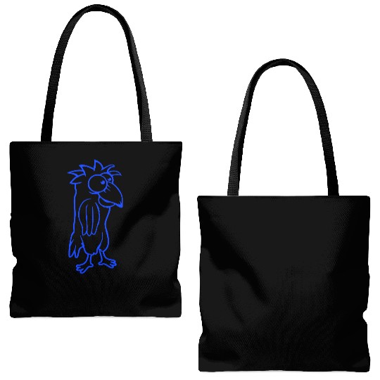 Parrot bird looks funny stupid scared confused fun Tote Bags (AOP)