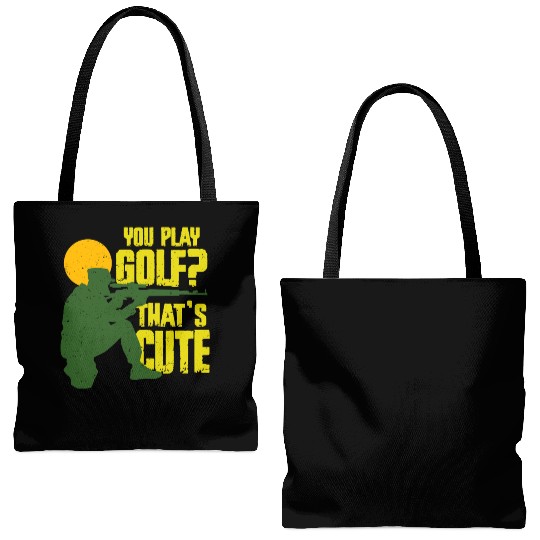 Long Range Shooting You Play Golf? That's Cute Tote Bags (AOP)
