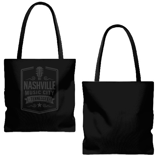 Nashville Music City Guitar Tennessee Tote Bags (AOP)