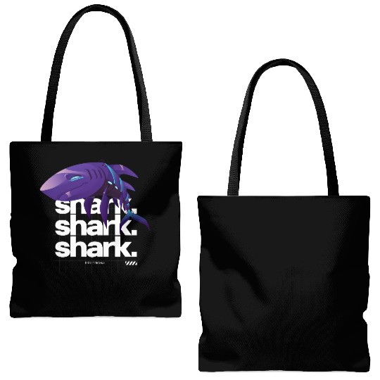 Futuristic Cyber Shark Design Graphic Streetwear T Tote Bags (AOP)