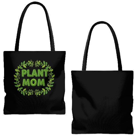 Plant Mom Floral Wreath Design Tote Bags (AOP)