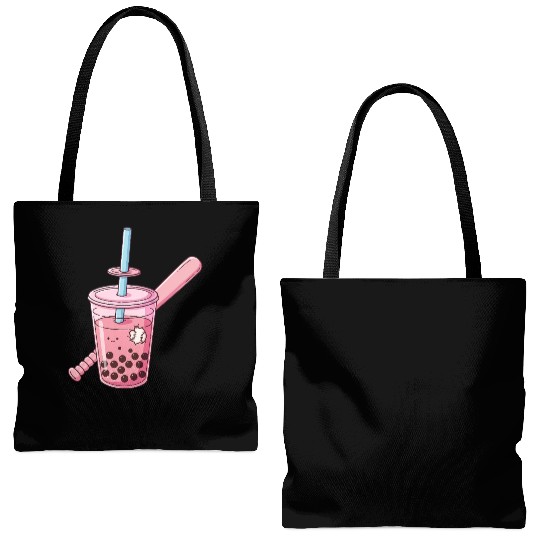 Futuristic Boba Bat Swing Tote Bags (AOP)