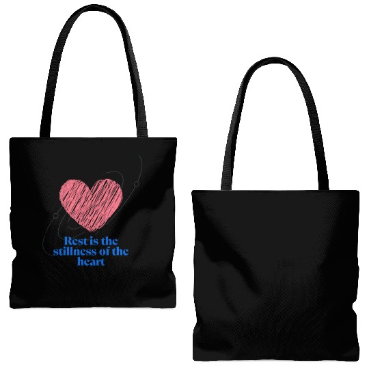 Rest Is the Stillness of the Heart – Calm & Peacef Tote Bags (AOP)