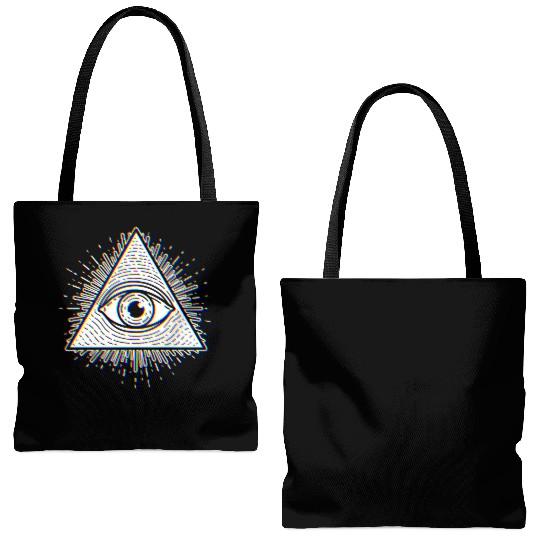 Illuminati - Psychedelic Seeing Eye - Evil Eye Tote Bags (AOP)