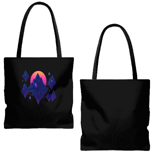 Crystal Skies – Neon Floating Islands Tote Bags (AOP)