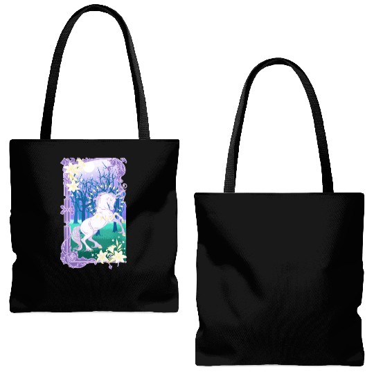 Unicorn fantasy lilac moon Tote Bags (AOP)