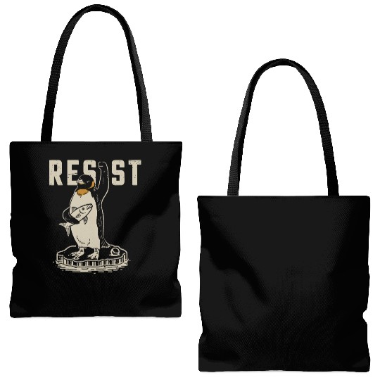 Funny Protest Against Tariffs Resist Penguin Tote Bags (AOP)