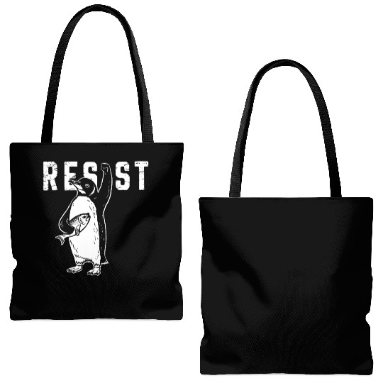 Funny Protest Against Tariffs Resist Penguin Tote Bags (AOP)