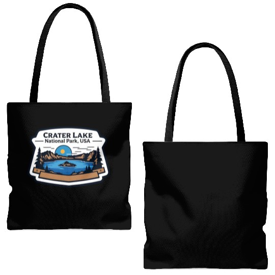 Crater Lake National Park Southern Oregon USA Logo Tote Bags (AOP)