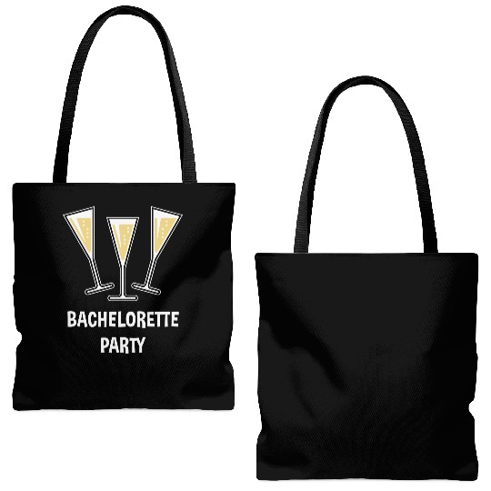 Bachelorette Party (Sparkling Wine Funnel Shut 3C) Tote Bags (AOP)