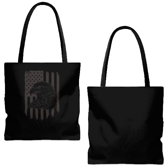 American Eagle Artistic Flag Design Tote Bags (AOP)