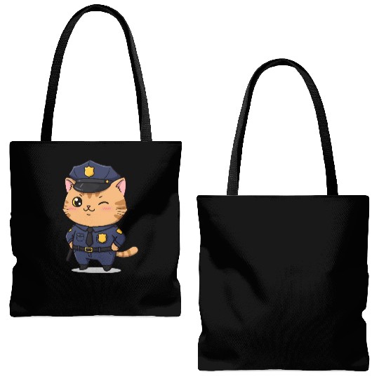 Paw-sitive Law Enforcement – Funny Cat Cop Tote Bags (AOP)