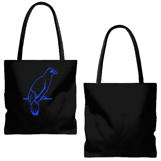 Bird raven dove sitting cable hawk eagle birdie Tote Bags (AOP)