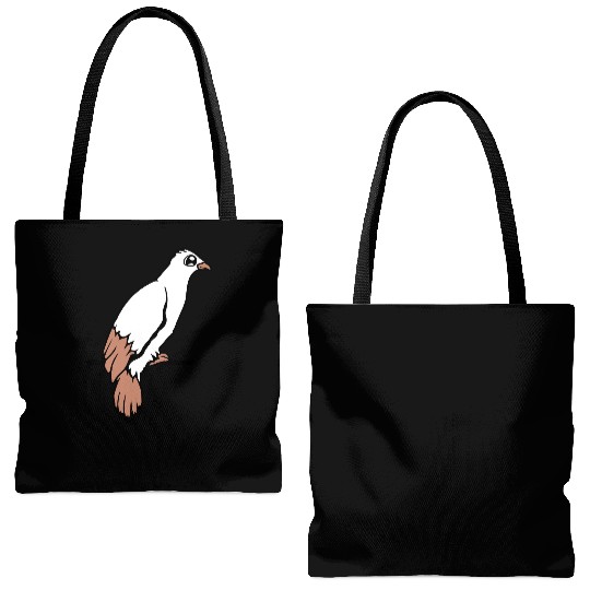 Bird raven dove sitting cable hawk eagle birdie Tote Bags (AOP)