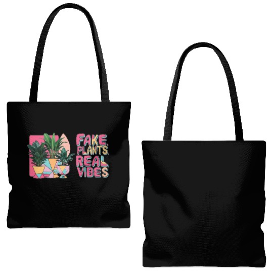 Fake plants, real vibes Tote Bags (AOP)