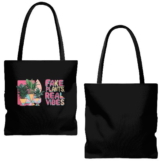 Fake plants, real vibes Tote Bags (AOP)