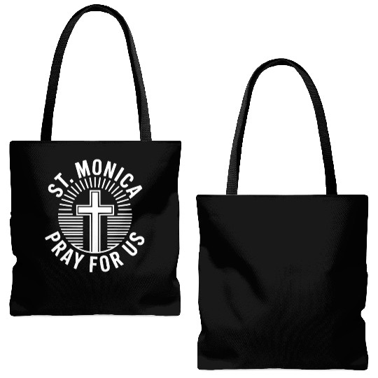 St. Monica Pray for Us Catholic Patronage Prayer Tote Bags (AOP)