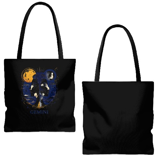 Zodiac Card Gemini Tote Bags (AOP)