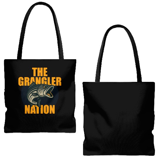 Grangler Nation (Striped Bass) Tote Bags (AOP)
