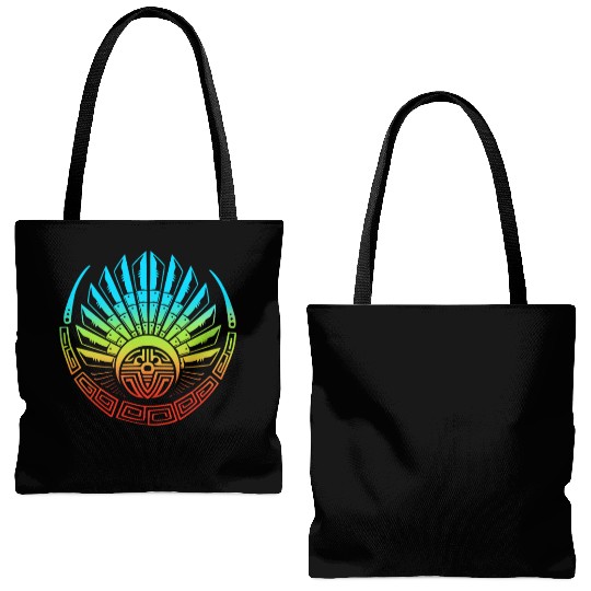 Mayan And Aztec Quetzalcoatl Maya Tribal Tote Bags (AOP)