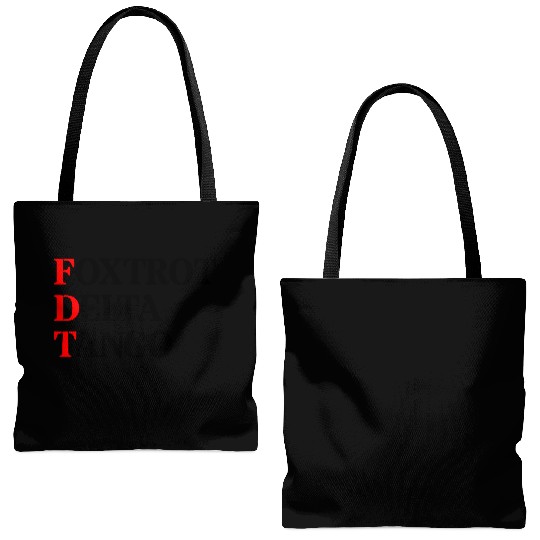 Foxtrot Delta Tango Tote Bags (AOP)