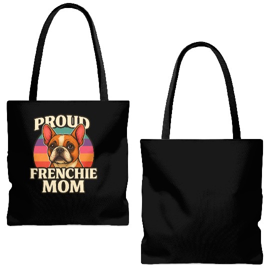 Frenchie Mom Cute French Bulldog Dog Lover Design Tote Bags (AOP)