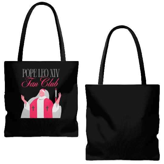 Pope Leo XIV Fan Club, Red & Gray Religious design Tote Bags (AOP)