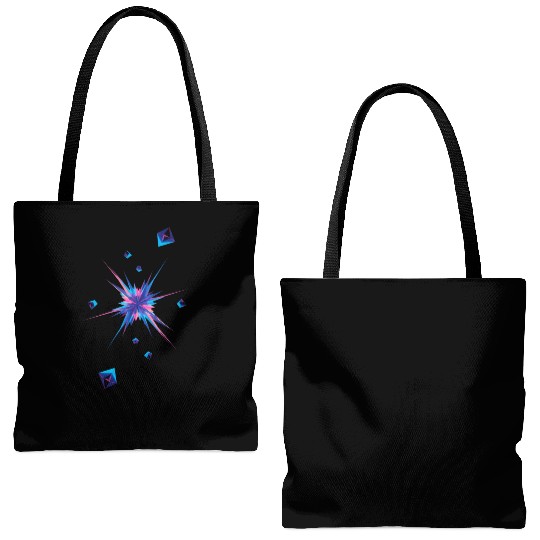Vibrant Geometric Explosion in Neon Colors Tote Bags (AOP)