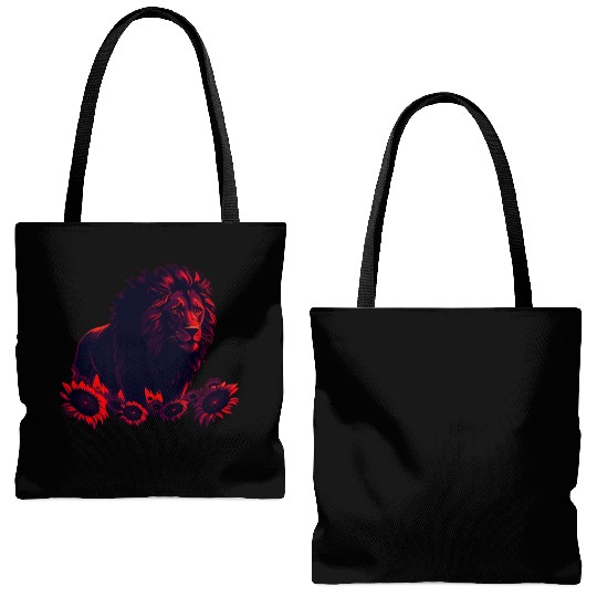 Sol the Sunflower Lion Tote Bags (AOP)