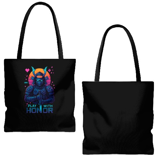 Pixel Samurai Tote Bags (AOP)
