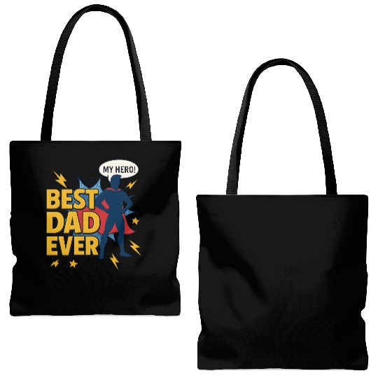 Best Dad ever superhero style Tote Bags (AOP)