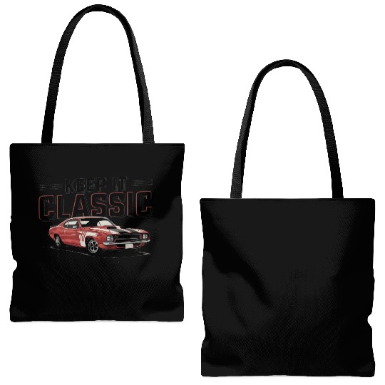 Vintage Muscle Car Keep It Classic Tote Bags (AOP)