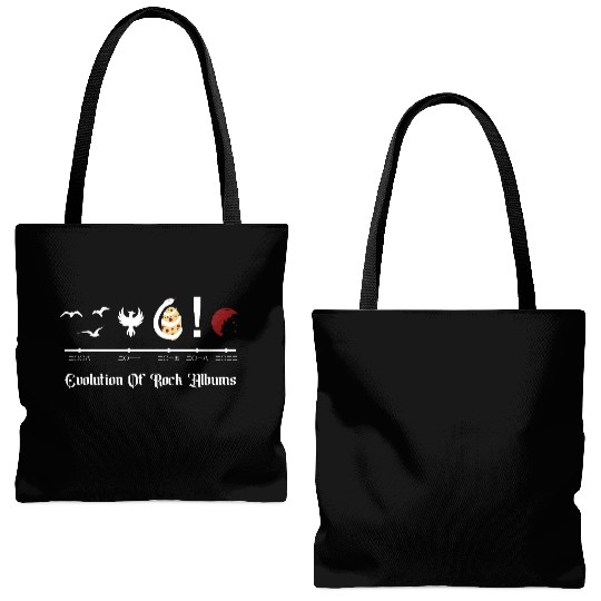 Rock Album Evolution: Minimalist Vector icons Tote Bags (AOP)