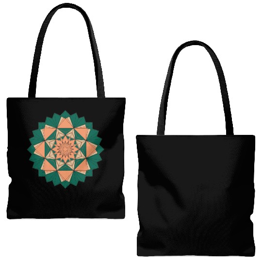 Abstract Starburst Mandala Tote Bags (AOP)